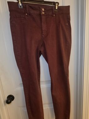 Maurices High-Rise Skinny Pants in Plum Purple